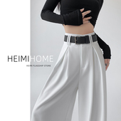 小个子直筒休闲拖地裤 白色大裤 女春夏秋高腰垂坠感阔腿裤 裤 脚西装