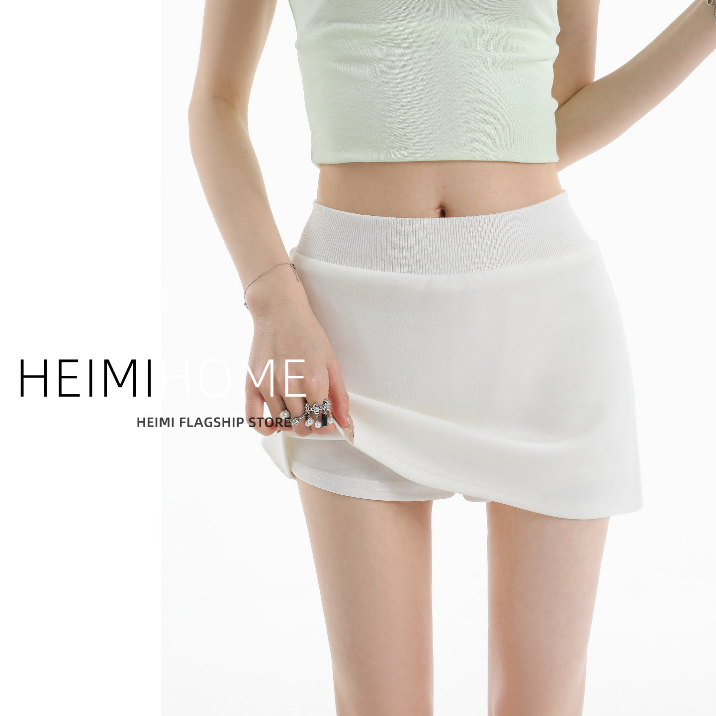 白色包臀短裙裤女夏季薄款运动风半身裙防走光高腰显瘦休闲A字裙