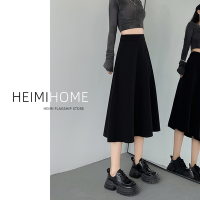 西装a字裙长裙大摆伞裙