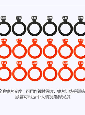 眼镜试戴插片华辉金属圈圆形玻璃验光片子试镜架光度通用度数镜片