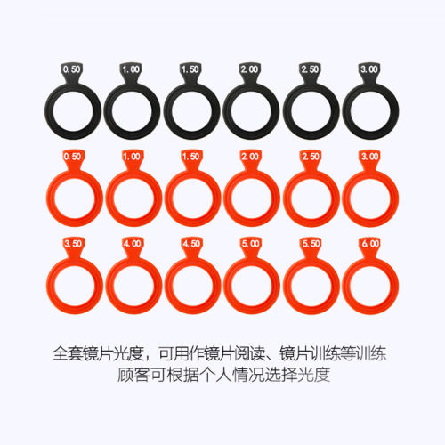 眼镜试戴插片华辉金属圈圆形玻璃验光片子试镜架光度通用度数镜片