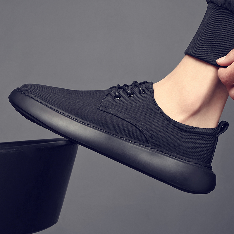 全黑商务工作夏季新款男鞋透气