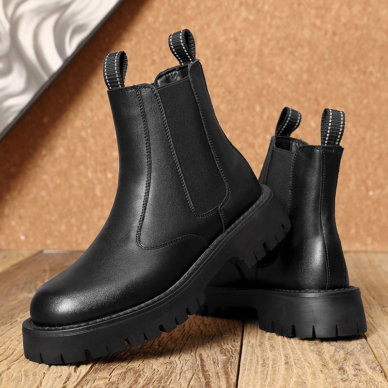 冬季新款切尔西靴增高透气马丁靴