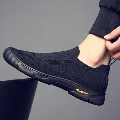 网面户外休闲一脚蹬男鞋透气懒人