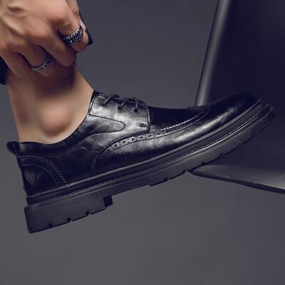 增高正装一脚蹬英伦休闲皮鞋厚底