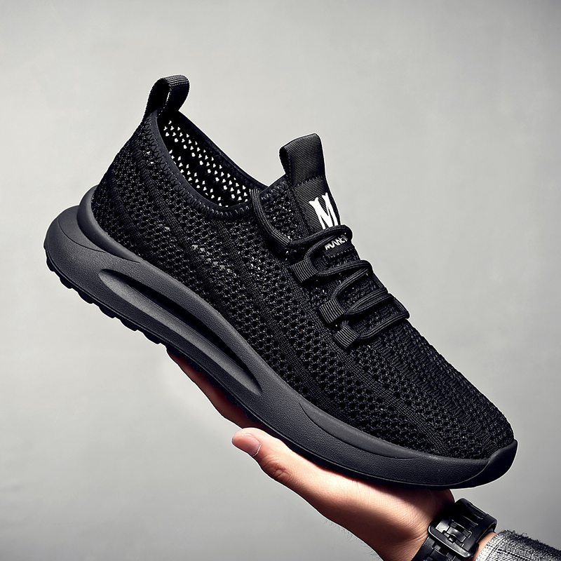 夏季新款休闲鞋透气网面鞋潮流飞织运动鞋网布鞋子镂空网孔男鞋子