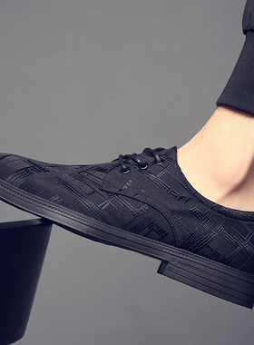 帆布鞋男2025年新款春夏透气轻便商务工作黑色正品布鞋男款休闲鞋