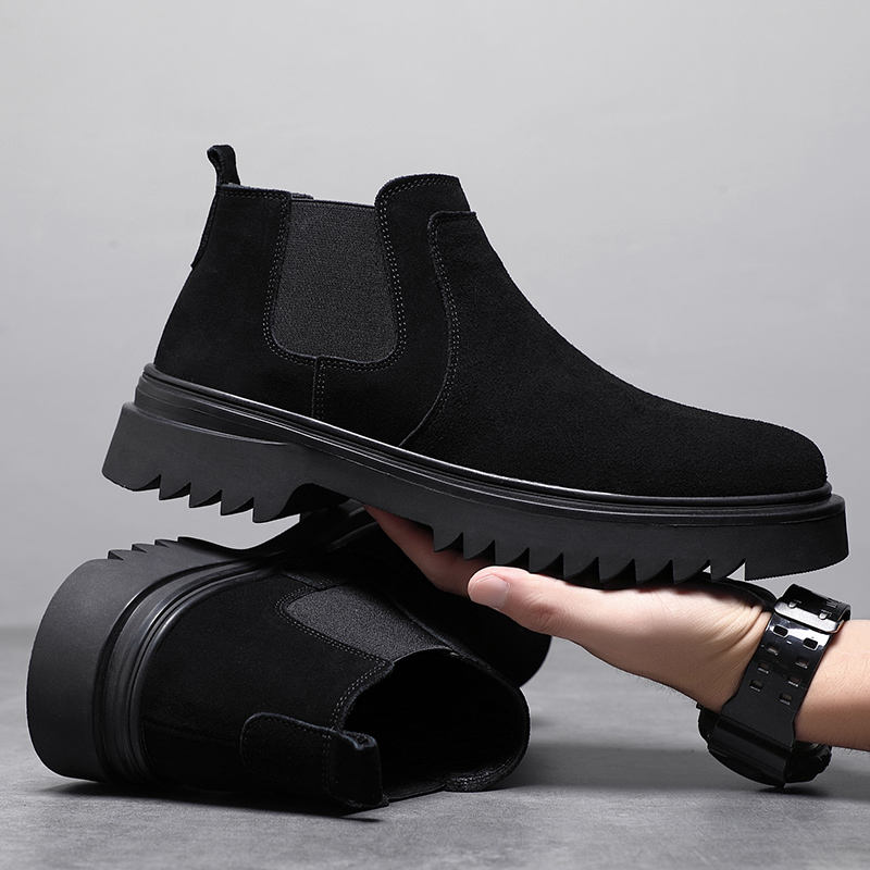 秋冬季新款真皮男鞋翻毛皮马丁靴