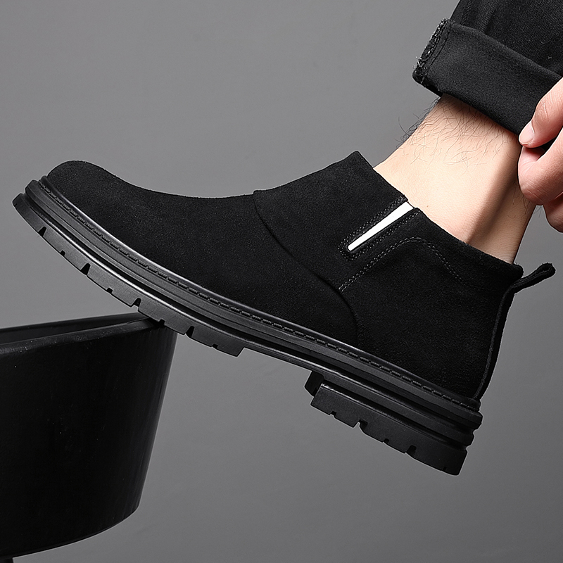 切尔西靴男士马丁靴秋冬季加绒