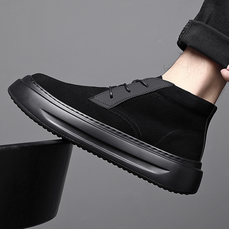 真皮新款马丁靴男鞋百搭厚底增高