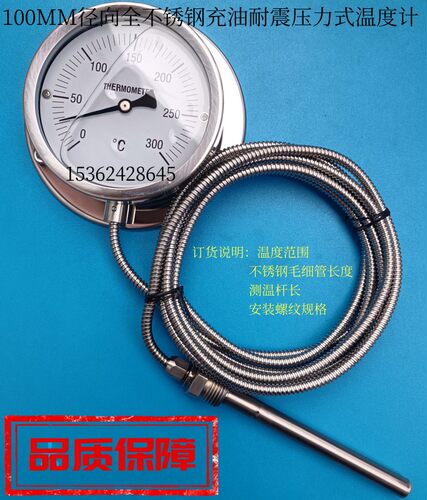 100MM不锈钢耐震温度计