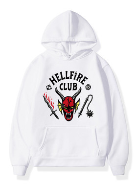 Stranger Things4怪奇物语印花套头连帽衫加绒外套卫衣hoodie跨境