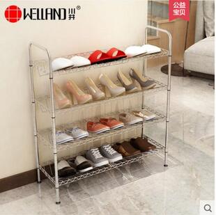 经济型钢管鞋 架子 架简易家用多层收纳不锈钢色简约现代组装 川井鞋