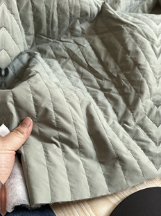 韩国 宽1.45米左右 绿条 面料 夹棉布料 2米