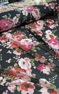 2米 蓝底粉大花型款 雪纺纱布料 0664面料（宽1.45米左右）