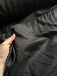 亚麻布料 宽1.45米左右 垂感 麻面料 光泽感6260 黑色