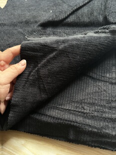 粗条 灯芯绒布料 裤 一米 宽1.45米左右 纯棉 子面料 楼下 黑色