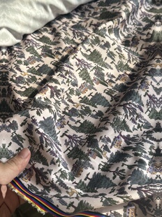 一米 浅色小房子款 弹力 缎子布料 0146面料（宽1.45米左右）