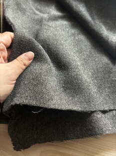 灰色 宽1.45米左右 软 楼下面料 单面羊毛绒布料 一米