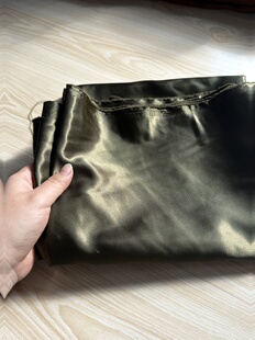 宽1.45米左右 2米 缎面里子面料 色丁缎布料 金绿色