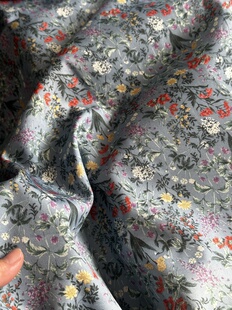 一米 酥蓝花朵款 缎子布料 0136面料（宽1.45米左右）