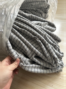 2米 双条 麻灰汗布 纯棉针织面料(宽1.75米左右)