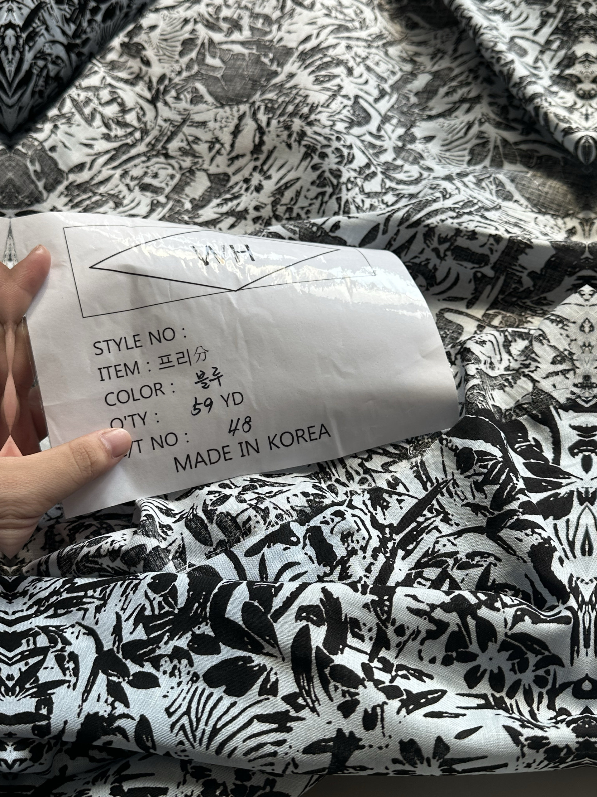 一米 蓝黑色 韩国 麻布 大象款 面料(幅宽1.45米左右)