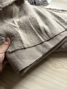 卡卡其色 宽1.45米左右 顺毛 楼下面料 毛纺布料 2米