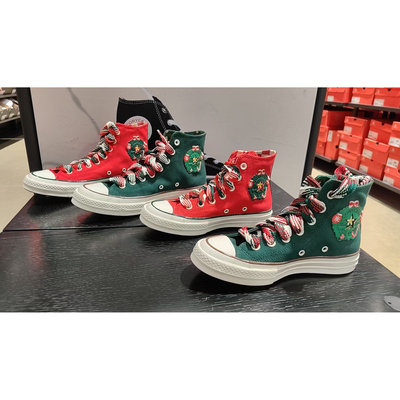 匡威1970s圣诞节麋鹿刺绣帆布鞋