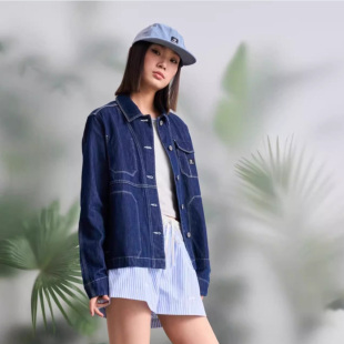 Converse匡威新款女子翻领休闲外套时尚百搭牛仔上衣10027976-A02