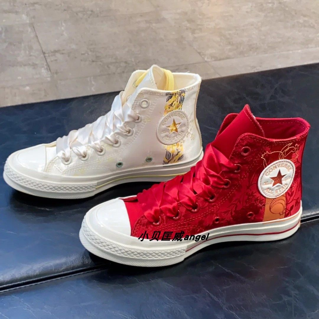 Converse匡威 女新中式桂花绸缎1970s高帮帆布鞋A12776C A12777C,运动鞋new,帆布鞋,淘宝优惠券,粉丝福利购,淘宝优惠卷