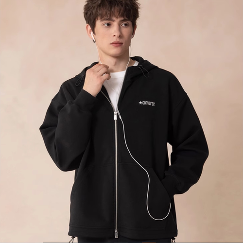 匡威男拉链帽衫复古开衫休闲外套