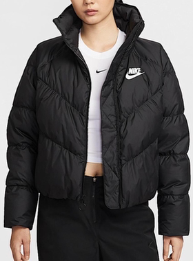 NIKE耐克女子冬季立领保暖运动休闲短款夹克羽绒服外套IB2964-010