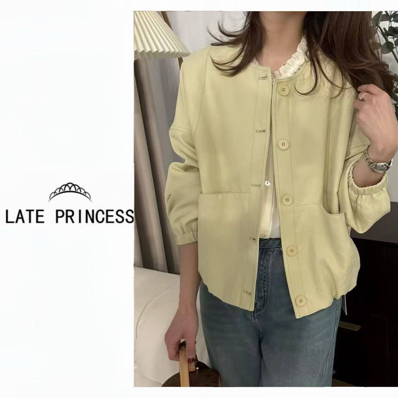 LATE PRINCESS【点缀】春装新款小个子休闲短外套