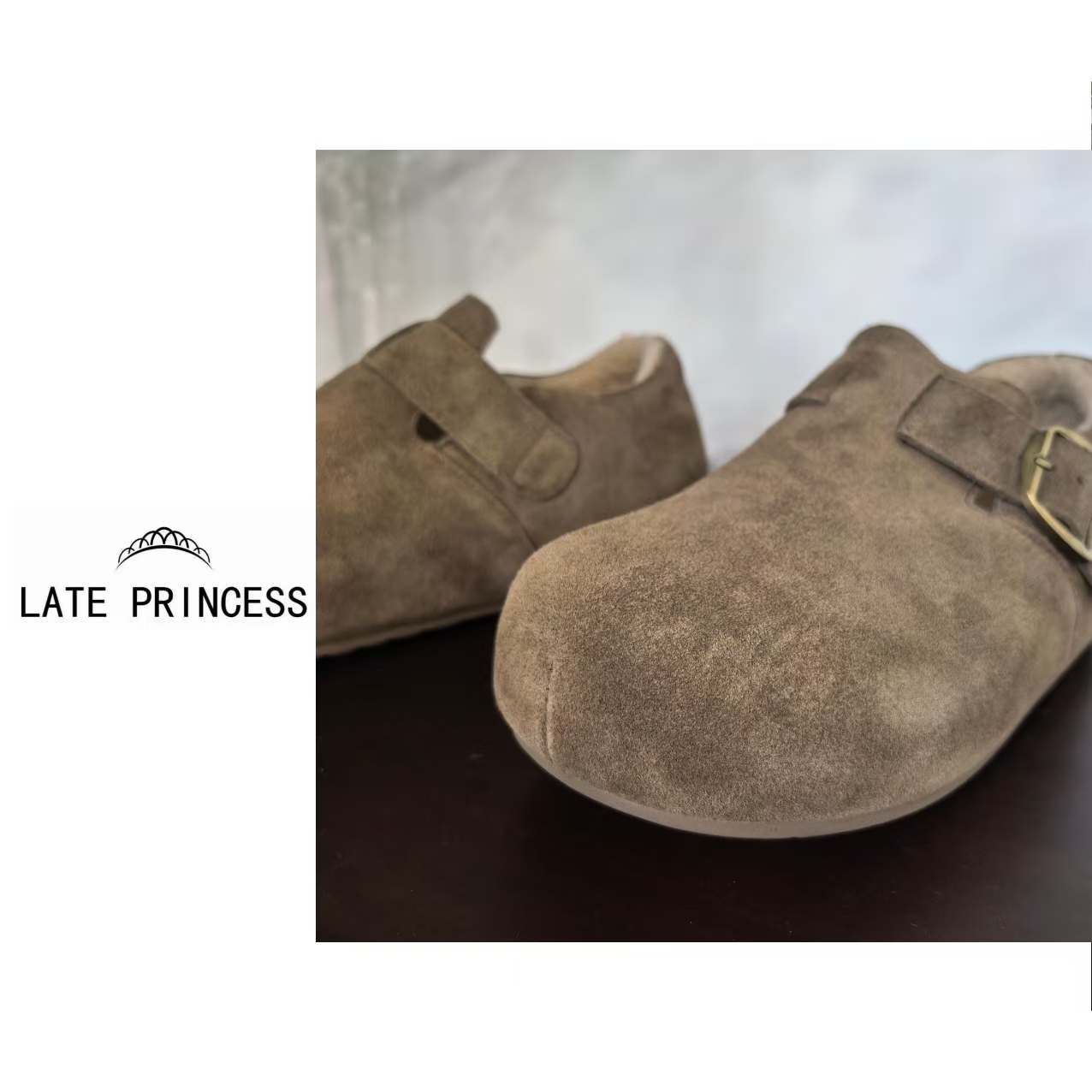 LATE PRINCESS【愉快】冬装新款百搭舒适时尚勃肯鞋