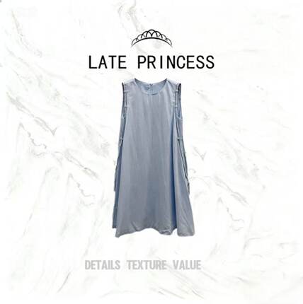 LATE PRINCESS【清逸】夏季新款宽松显瘦休闲无袖气质连衣裙