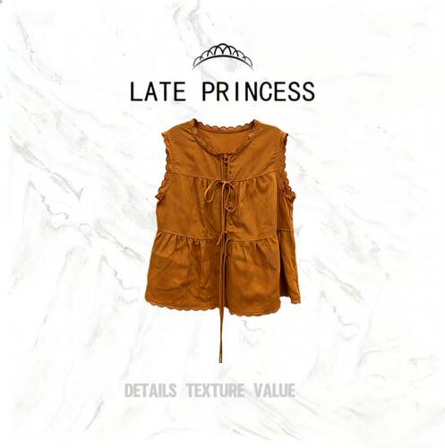 LATE PRINCESS【浅夏】夏季新款减龄百搭无袖衬衫宽松显瘦休闲