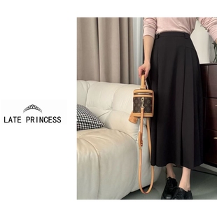LATE 芸豆 高腰半身裙a字裙超火百搭长裙显瘦修身 伞裙 PRINCESS