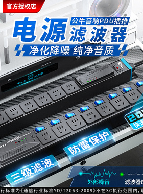 公牛电源滤波器插座音响专用抗干扰pdu插排hifi排插降噪防雷电竞