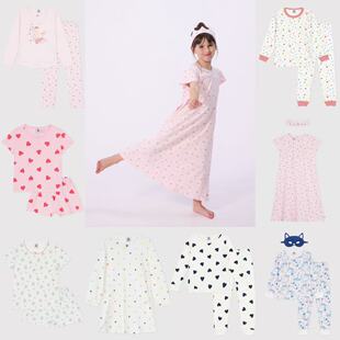 现货Petit 26春夏女童睡衣套装 长袖 居家服亲肤打底 Bateau童装