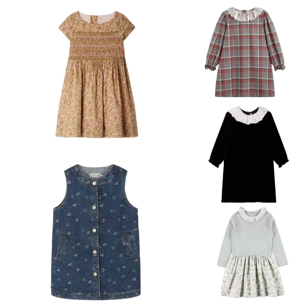 Bonpoint短袖连衣裙学院风百褶裙