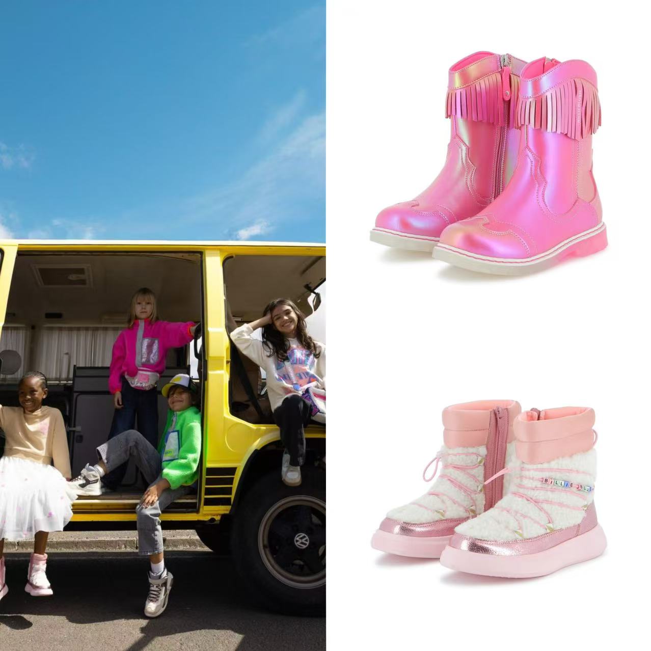 25秋冬女童纯色平底靴鞋子