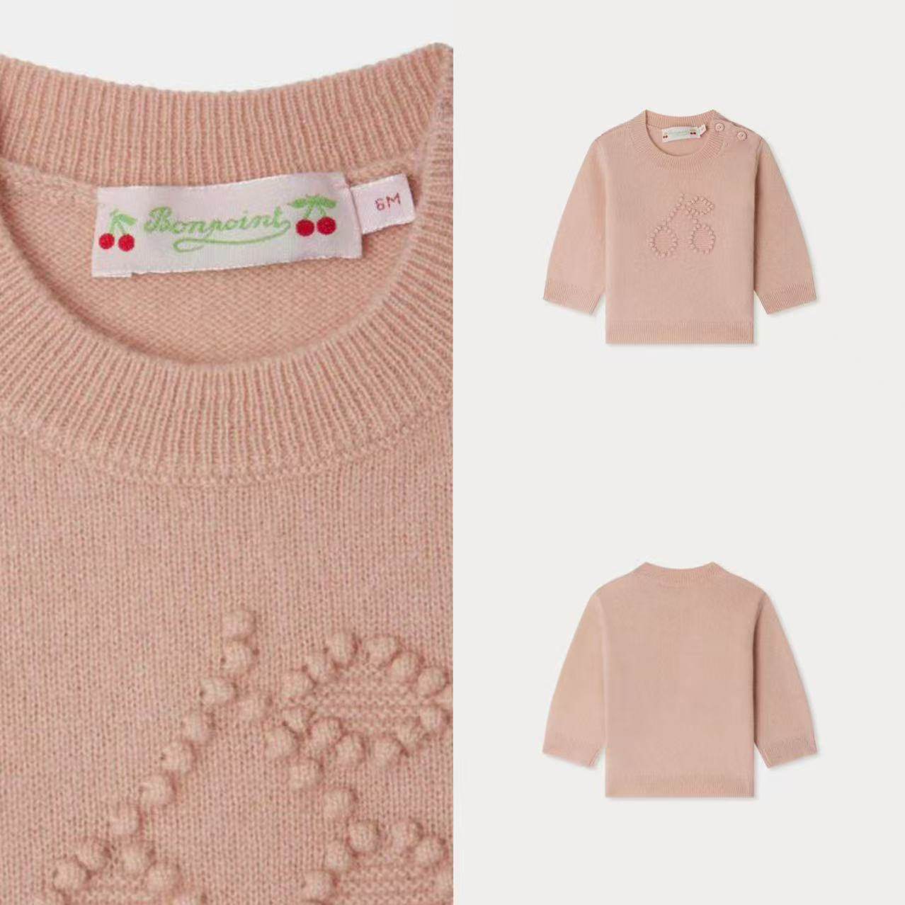 女婴宝宝纯色针织衫保暖上衣