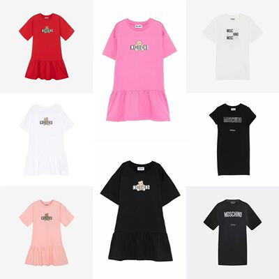 女童时尚百搭小熊LOGO连衣裙