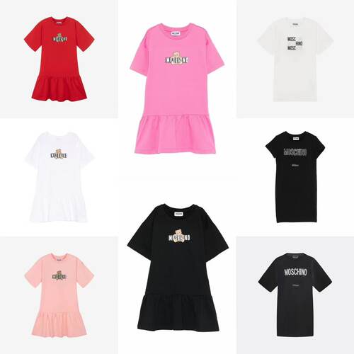 女童时尚百搭小熊LOGO连衣裙