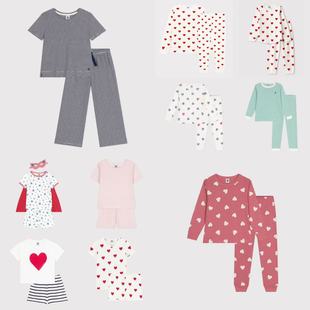 长袖 25春夏女童睡衣套装 居家服亲肤打底 Bateau童装 现货Petit