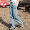 Spring and summer new pattern Cotton cowboy INNER Exception washing Ladies Paige Straight pants Show thin leisure time trousers
