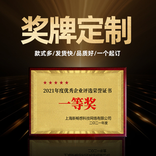 奖牌铜牌牌匾定制定做授权牌木托木质颁奖荣誉牌订制优秀先进集体