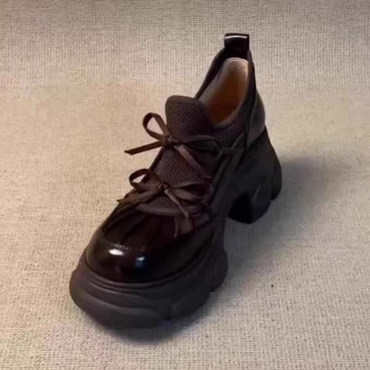 玛丽珍女鞋2025新款复古小众蝴蝶结松糕鞋增高休闲厚底芭蕾风单鞋