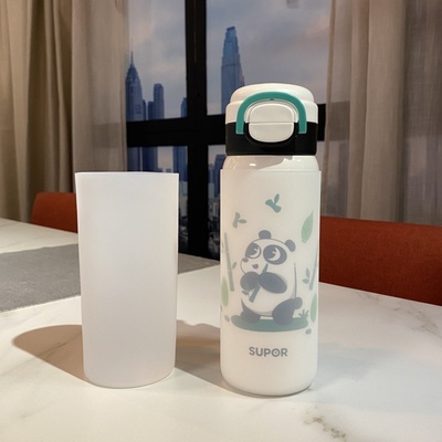 7cm硅胶水杯套苏泊尔熊猫550ml保温杯垫杯子防摔透明水壶保护套